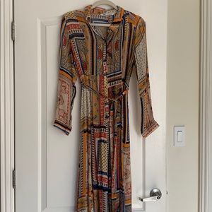 Boho style button down dress